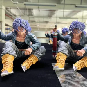 GK Dragon Ball Trunks Action Figure, PVC Sitting Statue, Super Saiyan Trunks Figurine, 16cm Anime Model Toy