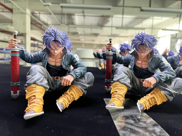 GK Dragon Ball Trunks Action Figure, PVC Sitting Statue, Super Saiyan Trunks Figurine, 16cm Anime Model Toy