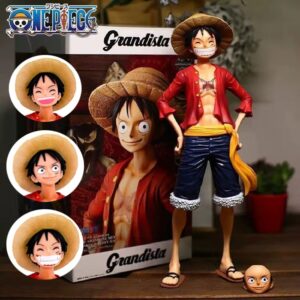 Anime-Inspired Action Figure – Confident Smiling Hero with Changeable Faces, 28 cm PVC Collectible Model