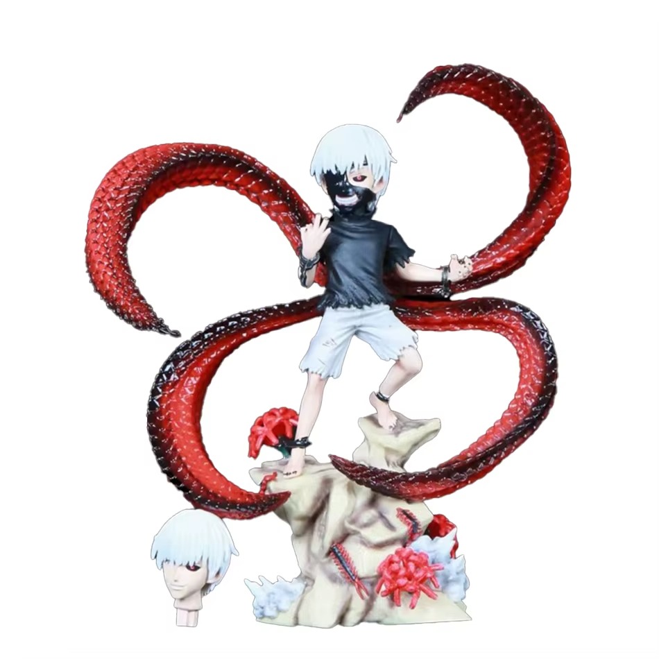 Tokyo Ghoul Kaneki Ken Figure – Changeable Face & Centipede Mask Anime Collectible Ornament for Fans