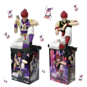 Hunter x Hunter Hisoka Figure – 2 Sitting Pose Styles, Anime Collectible Figurine Toy Gift for Boys