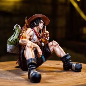 One Piece Portgas D. Ace Sitting Figure – PVC Anime Collectible Desktop Model
