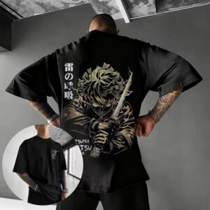 Demon Slayer Anime Oversized T-Shirt – Unisex Graphic Print Casual Streetwear Tee for Men & Women